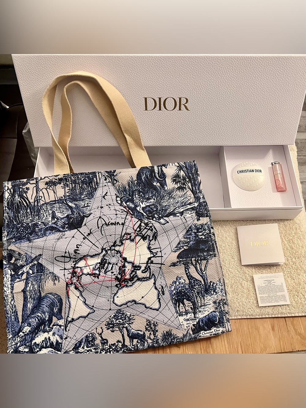 Dior Beaute Tote Bag, Le Baume Hand Cream & Lip Glow Gift Set - Limited Edition